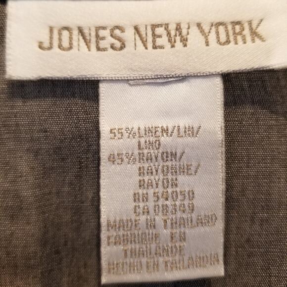 Jones New York Vintage 90s Linen Blouse Comfortable Long Sleeve Women's Size XXL - Picture 4 of 6